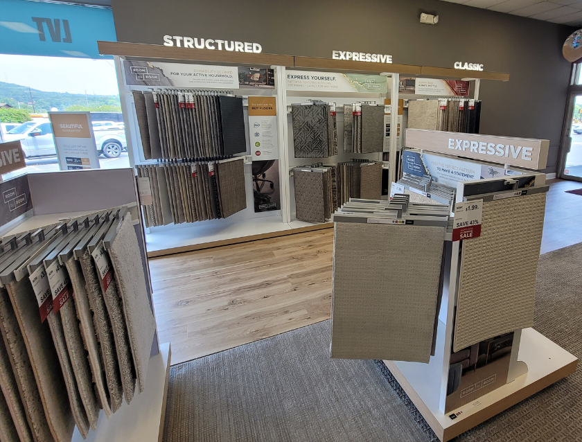 Carpet display at Foote Bros Carpet One