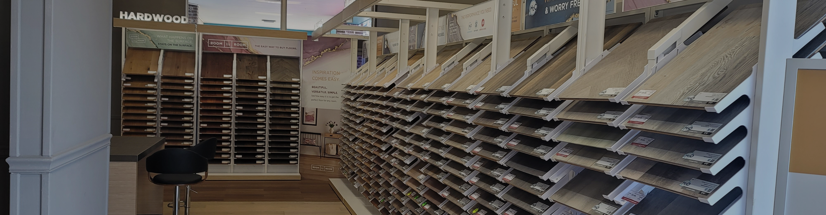 Foote Bros flooring showroom waterproof flooring display in Gadsden, AL